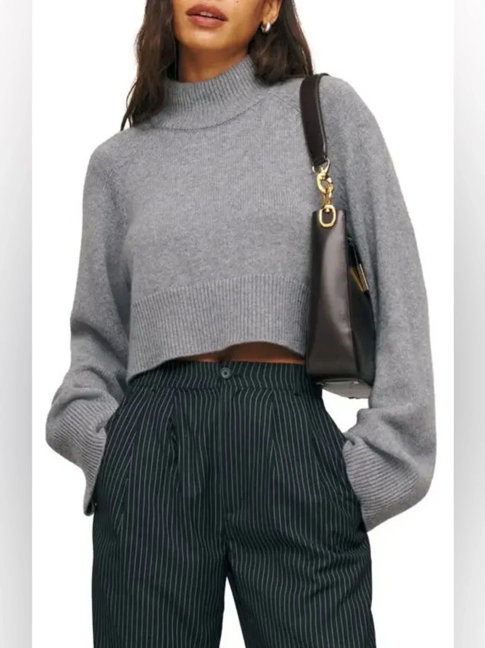 Reformation Garrett Cashmere Cropped Turtleneck Sweater - Picture 11 of 15